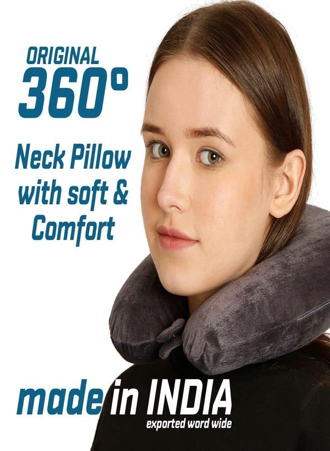 ALN® Premium Velvet Travel Neck Pillow for Travelling and Sleeping in Airplane Flight, Cab, Car, Train, Bus for Men and Women Head Rest Neck Holder Pillow for Pain Relief - Image 4